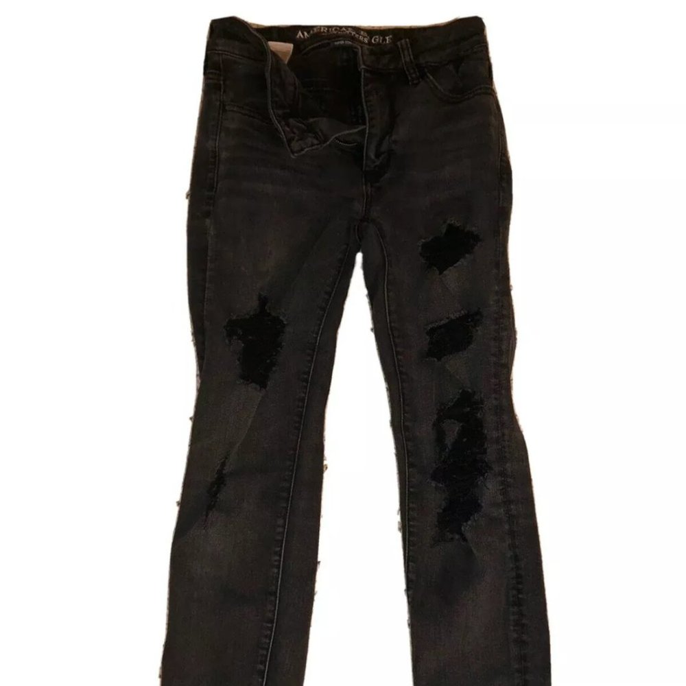 American Eagle Outfitters Black Ripped Jeans